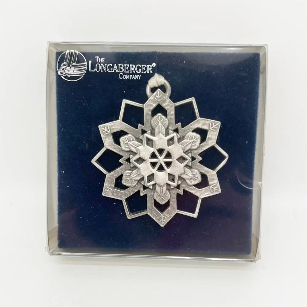 New in Box The Longaberger Company Pewter Snowflake Christmas Tree Ornament